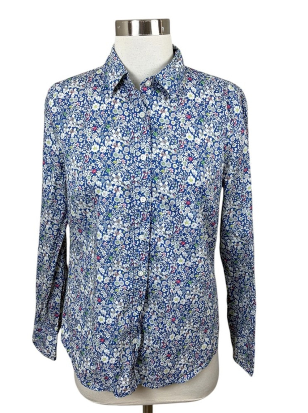 J.CREW Perfect Button Up Shirt Top Liberty Art Fabric Junes Meadow Floral Size 4